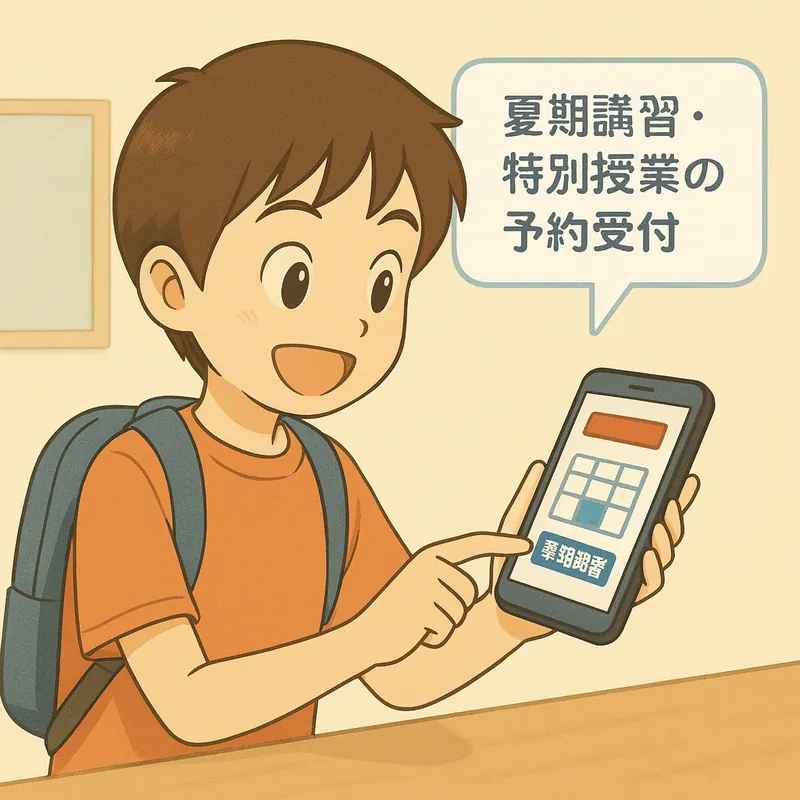 体験や講習の申込を管理するイメージ