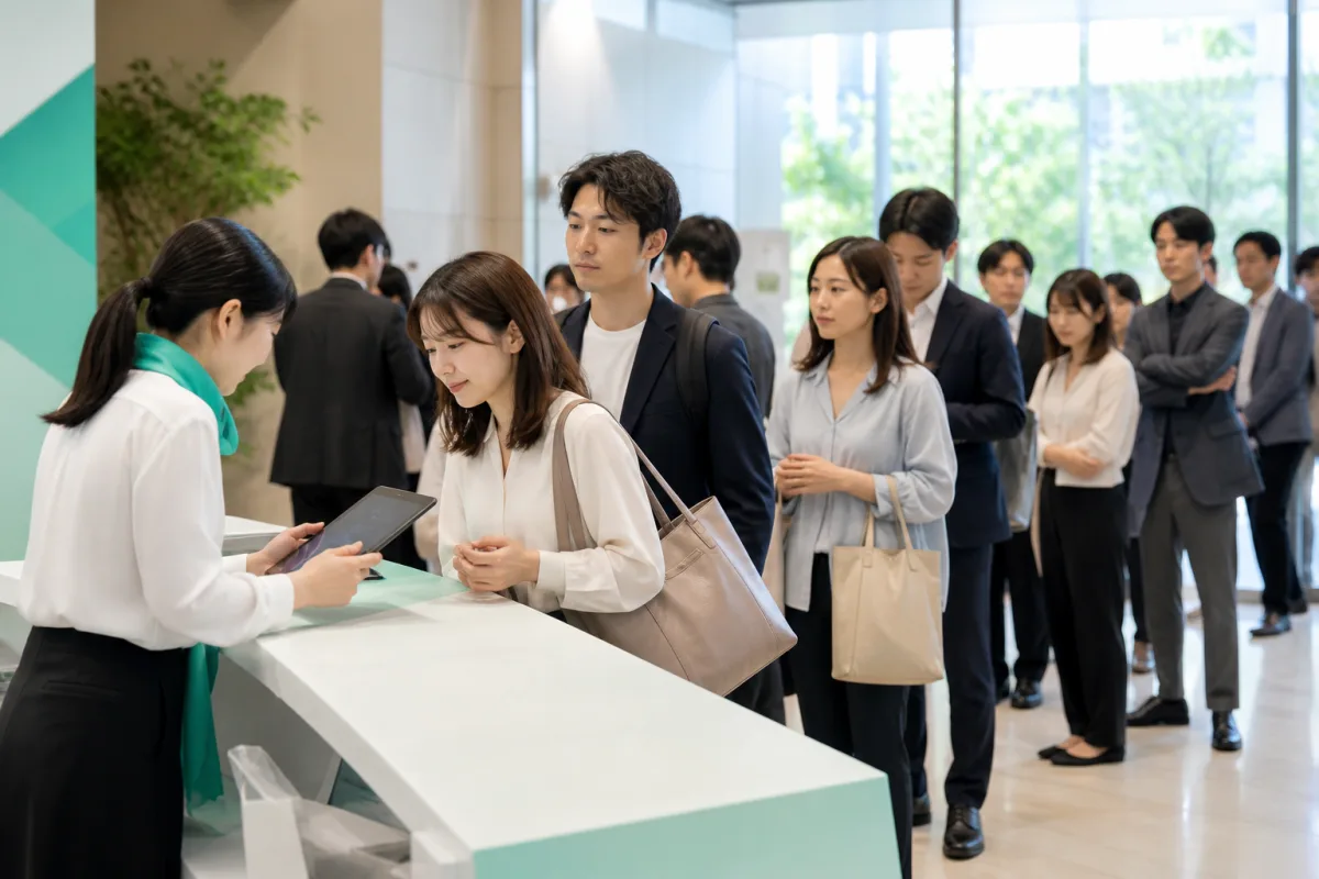 来場者が集中するイベント受付