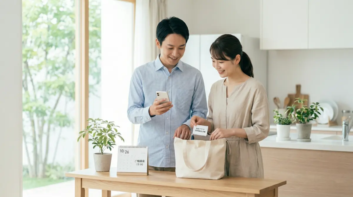 体験会や見学会の参加者へ案内する様子