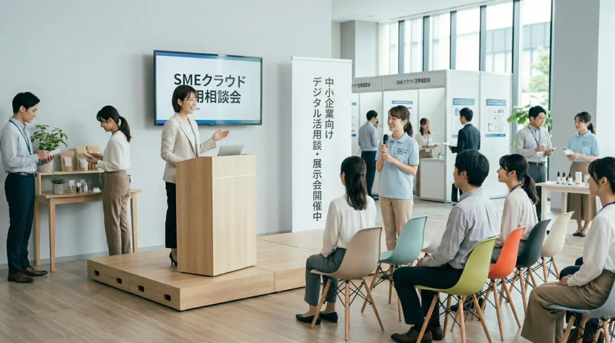 LINEとメールを使った配信運用を確認するスタッフ