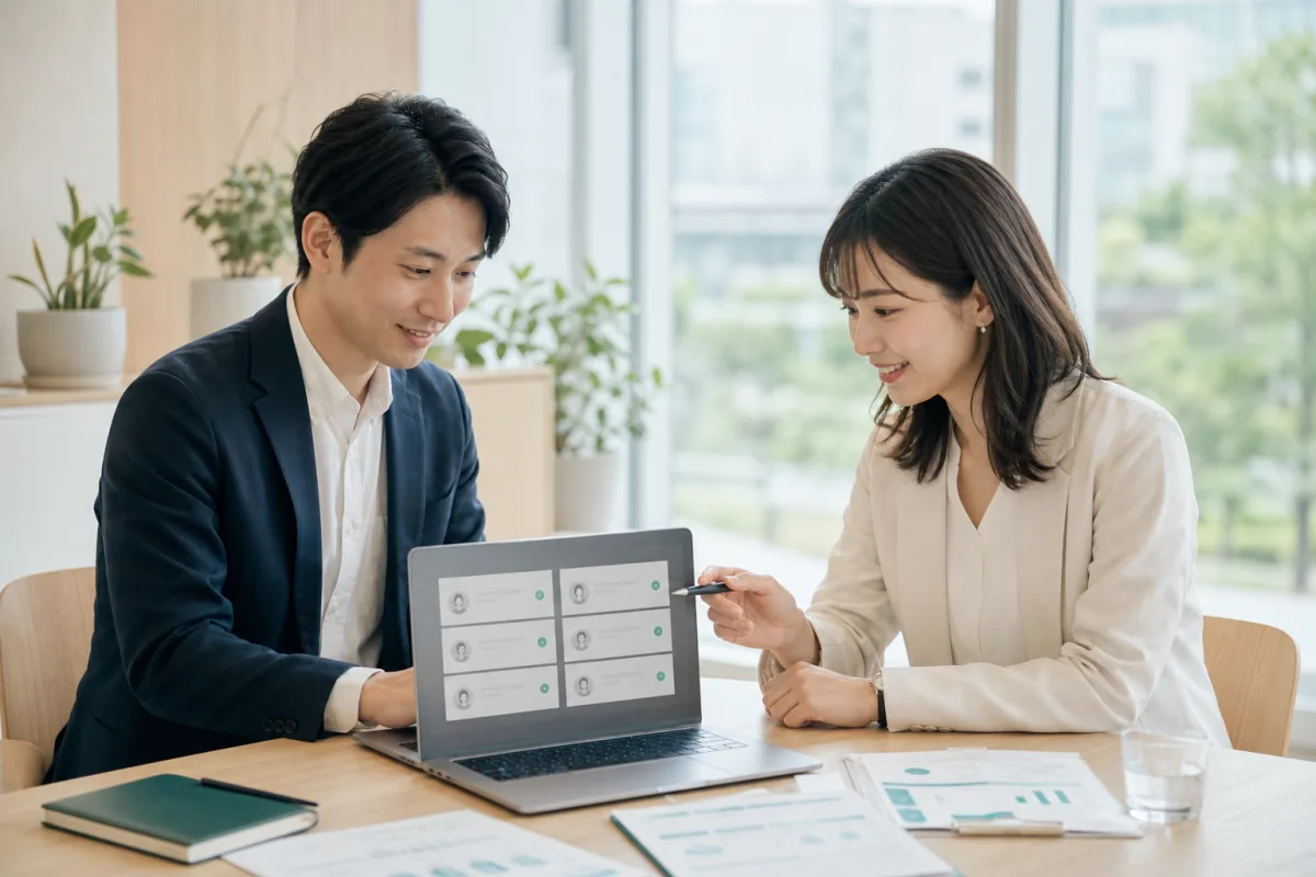 来場履歴をもとにフォローを検討する担当者