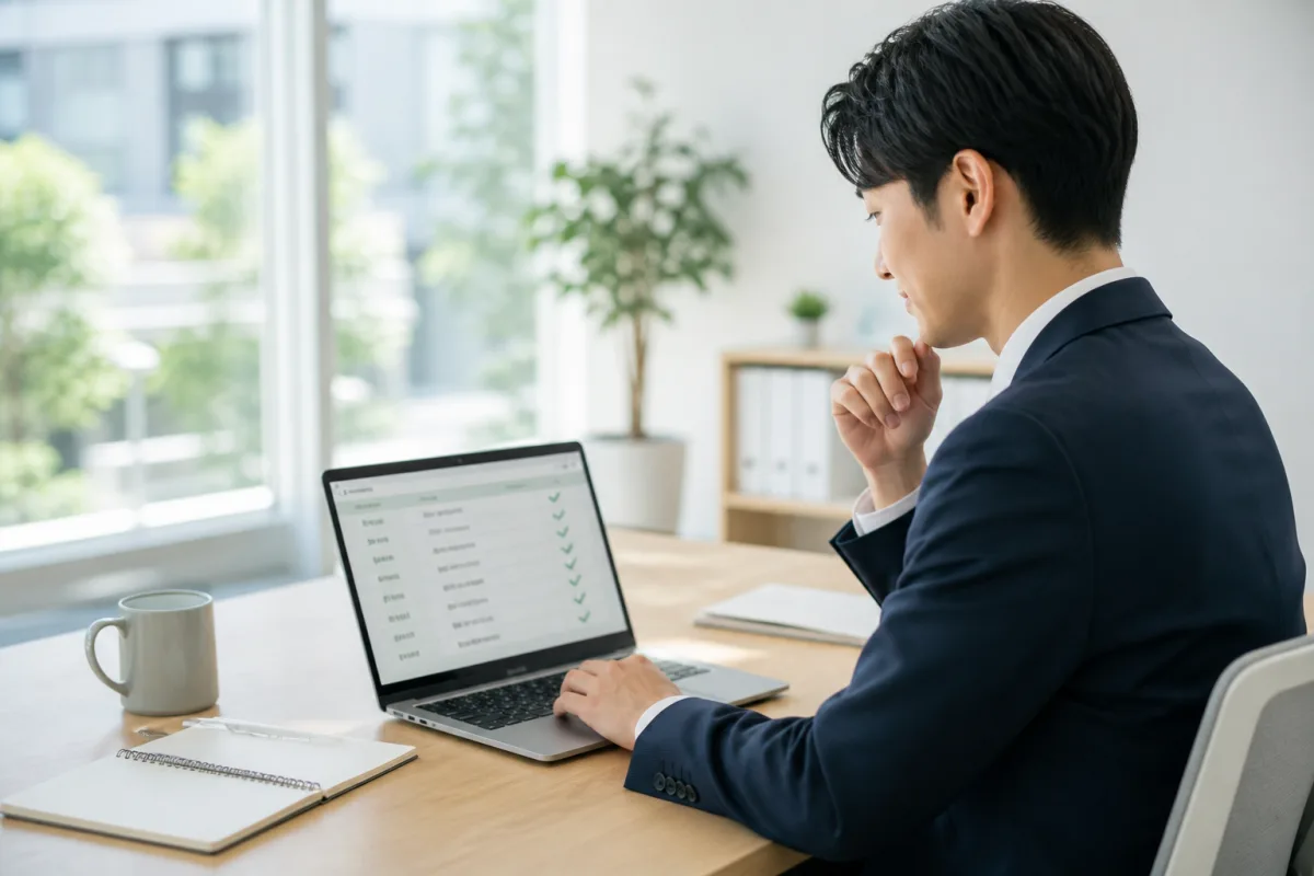 過去の来場履歴を検索して確認する様子
